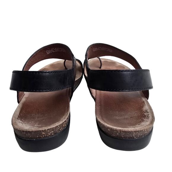 Black Leather Sandals Dansko Reece Size EU40 US 9.5-10 Toe Loop Sandal - Picture 6 of 14